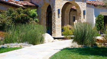 Drought-tolerant landscape with drip irrigation