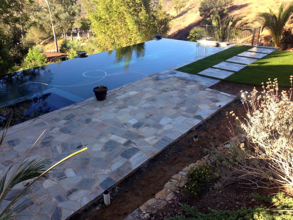 Paver patio with landscape design