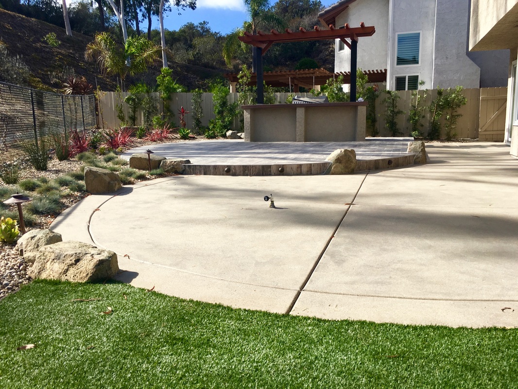 Backyard patio and landscape project in San Diego