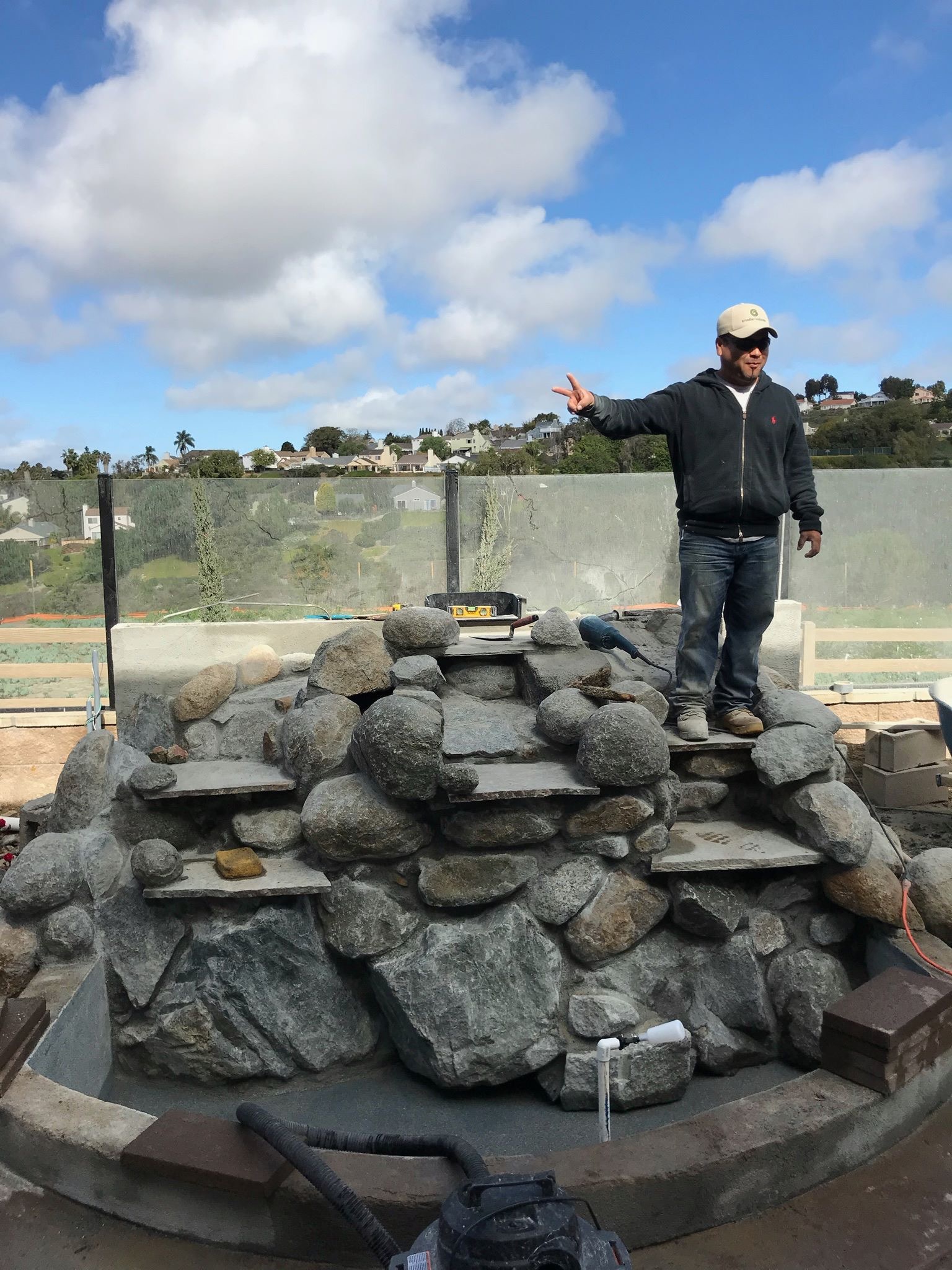 Stone steps and rock hardscape by Arcadian Landscape