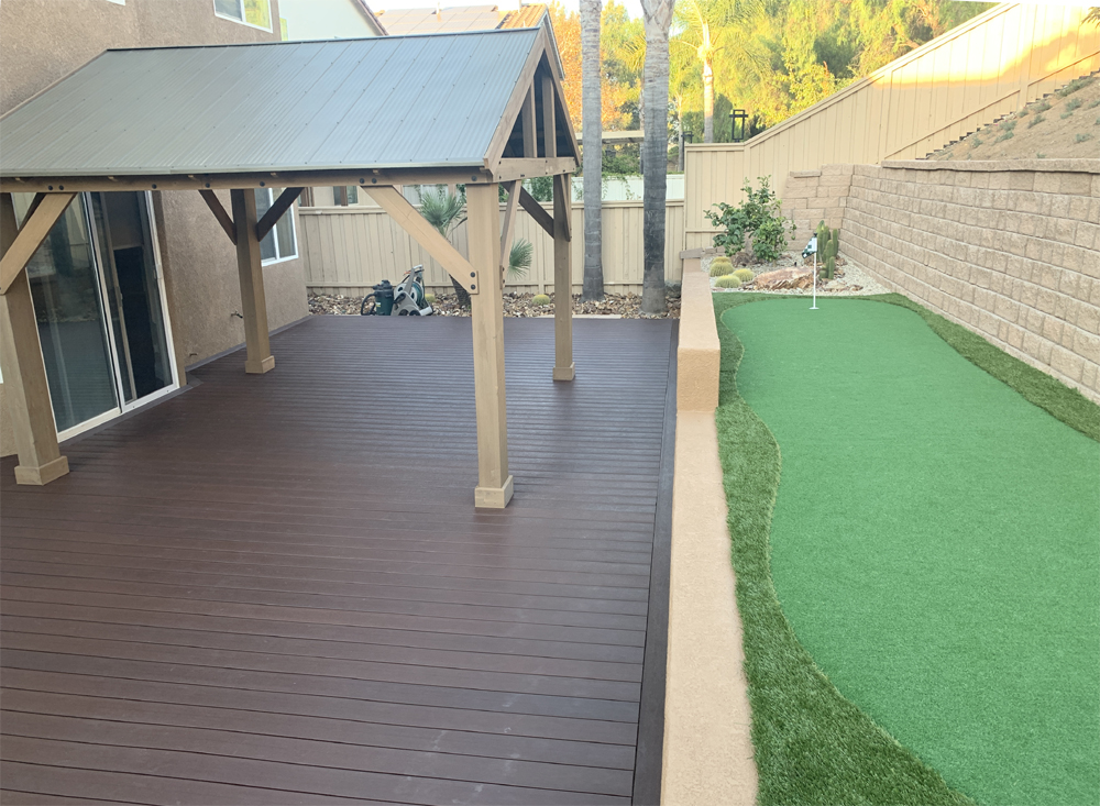 Custom patio with cover and outdoor living features